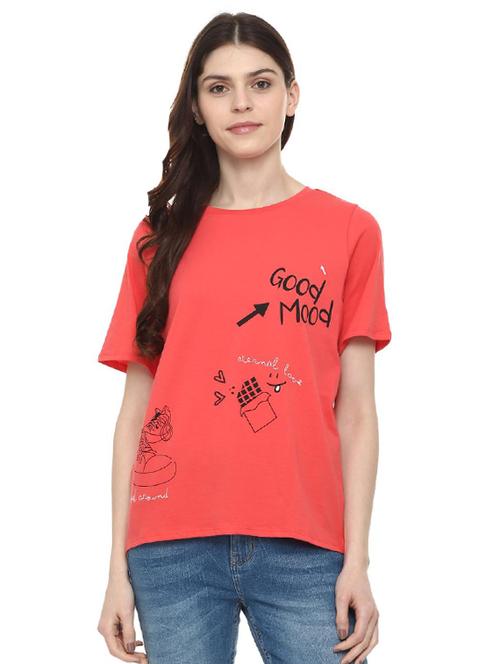 crew neck quirky print tee - 15988152 - Very Small Image - 1