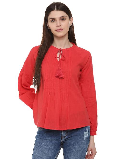 tie up pin tucked top - 15988203 - Very Small Image - 1