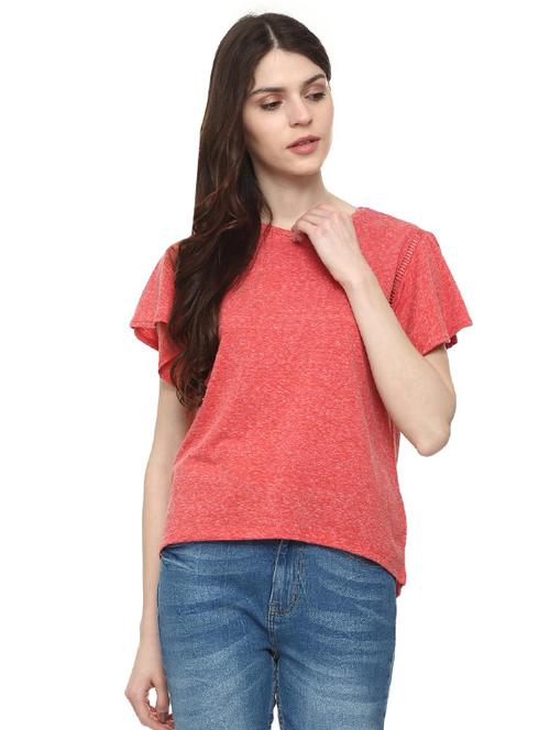 lace insert flutter sleeved top - 15988233 - Very Small Image - 1