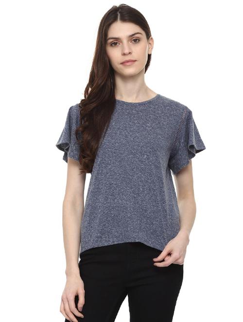 lace insert flutter sleeved top - 15988234 - Very Small Image - 1