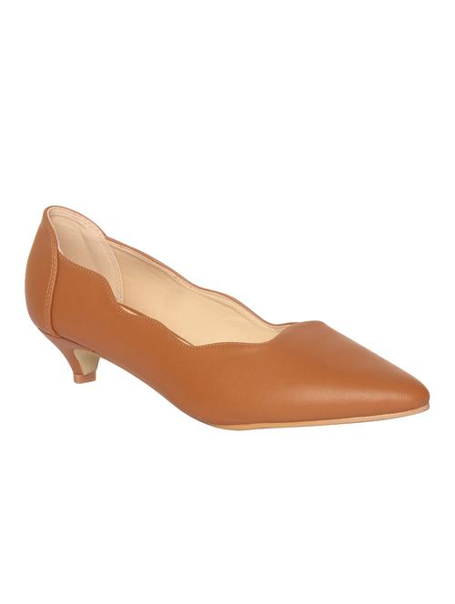 tan faux leather slip on pumps - 15988444 - Very Small Image - 1