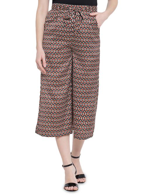 tie up waist geometric culotte - 15988520 - Very Small Image - 1