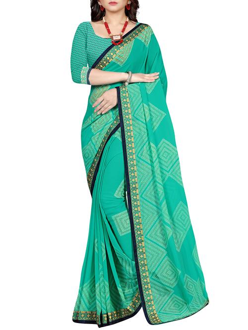 geometrical printed saree with blouse - 15988539 - Very Small Image - 1