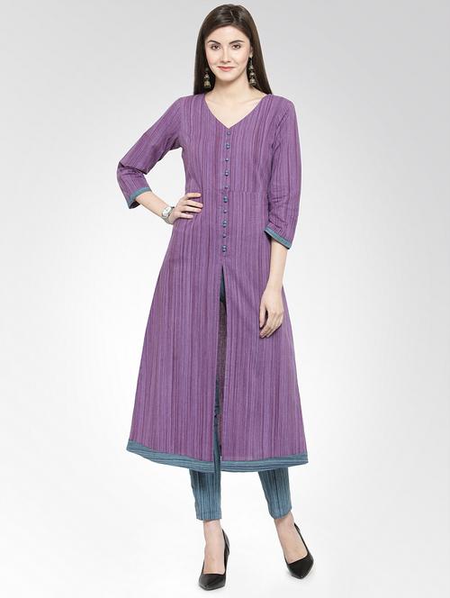 stripes a-line kurta - 15988889 - Very Small Image - 1