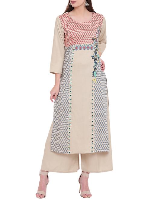 block printed kurta palazzo set - 15989111 - Very Small Image - 1