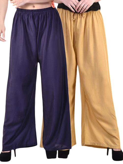 set of 2 solid palazzos - 15989224 - Very Small Image - 1