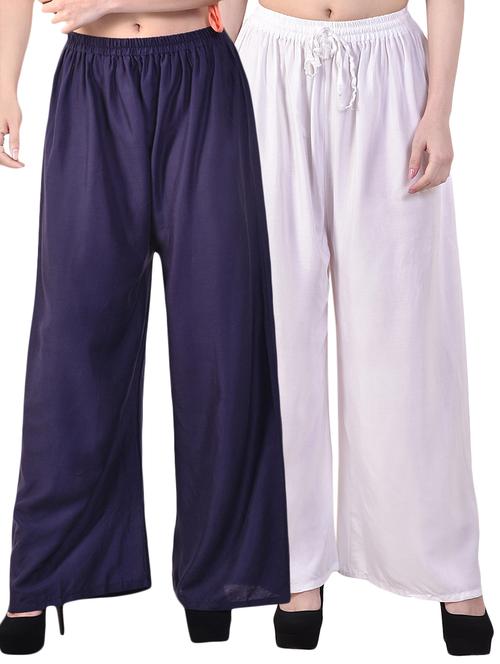 set of 2 solid palazzos - 15989231 - Very Small Image - 1