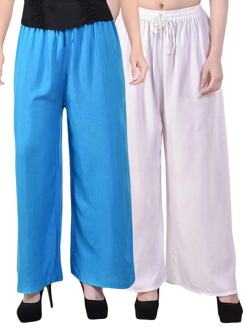 set of 2 solid palazzos - 15989239 - Very Small Image - 1