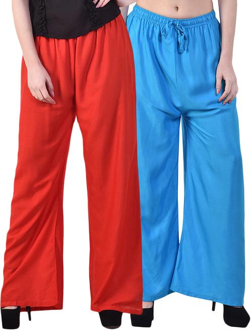 set of 2 solid palazzos - 15989262 - Very Small Image - 1