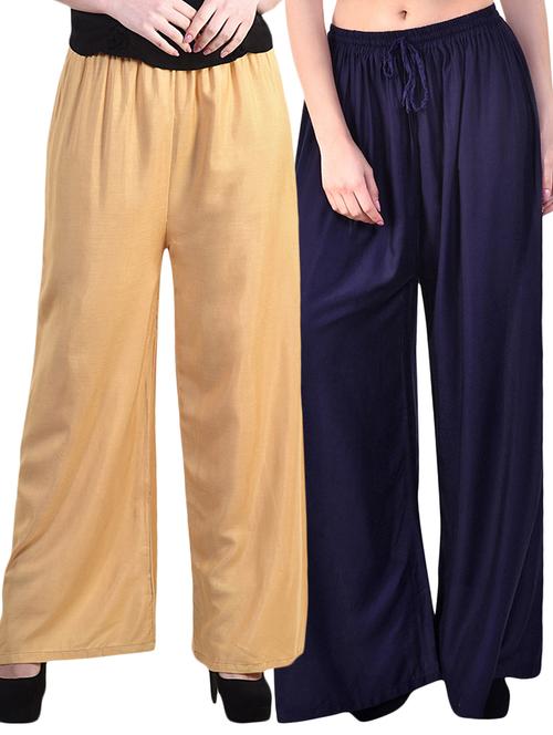 set of 2 solid palazzos - 15989274 - Very Small Image - 1