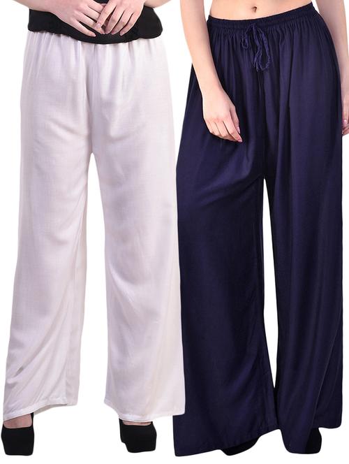 set of 2 solid palazzos - 15989282 - Very Small Image - 1
