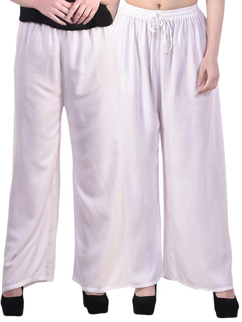 set of 2 solid palazzos - 15989287 - Very Small Image - 1
