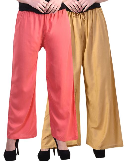 set of 2 solid palazzos - 15989296 - Very Small Image - 1
