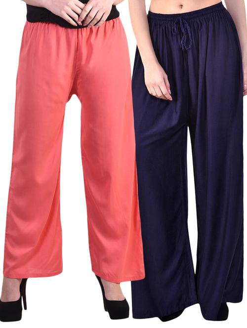 set of 2 solid palazzos - 15989298 - Very Small Image - 1