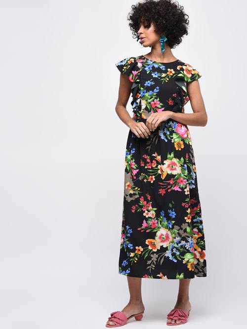 ruffled floral a-line dress - 15989937 - Very Small Image - 1