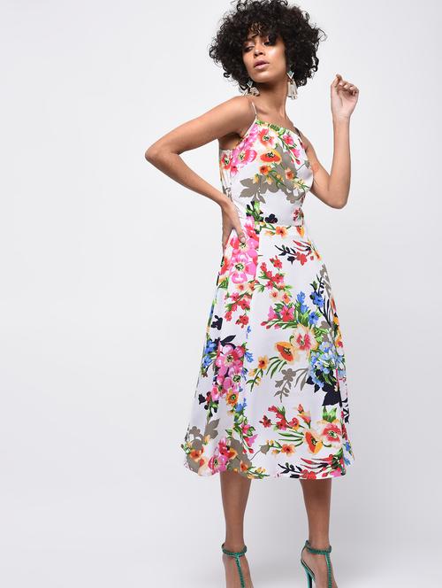 cami neck floral a-line dress - 15989942 - Very Small Image - 1