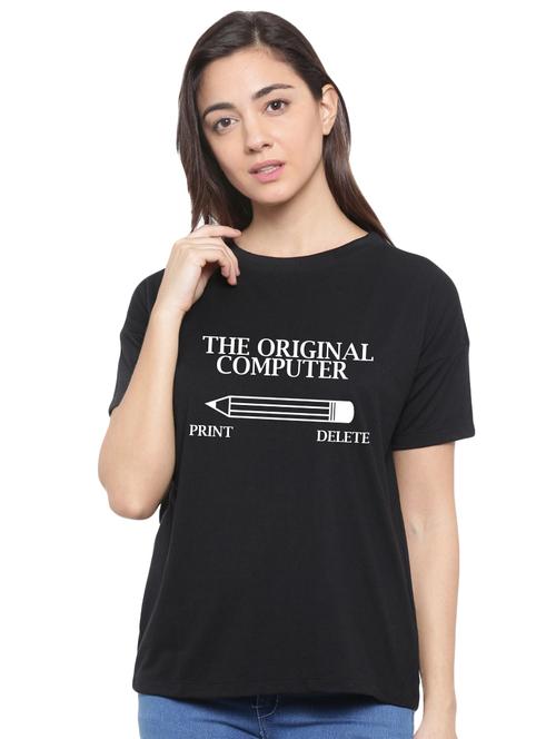 quirky prints short sleeves tee - 15990126 - Very Small Image - 1