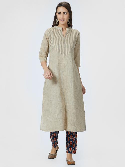 solid a-line kurta - 15990208 - Very Small Image - 1
