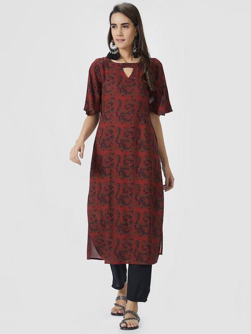 key hole straight kurta - 15990213 - Very Small Image - 1