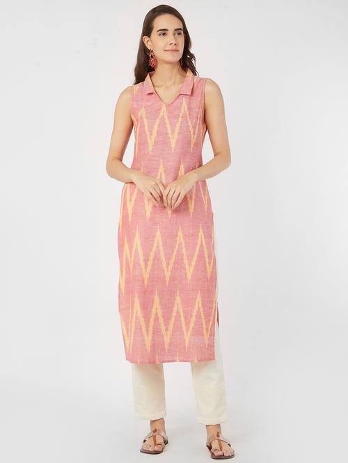 chevron straight kurta - 15990234 - Very Small Image - 1