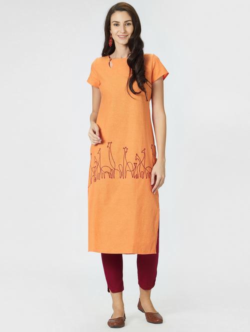 key hole straight kurta - 15990238 - Very Small Image - 1