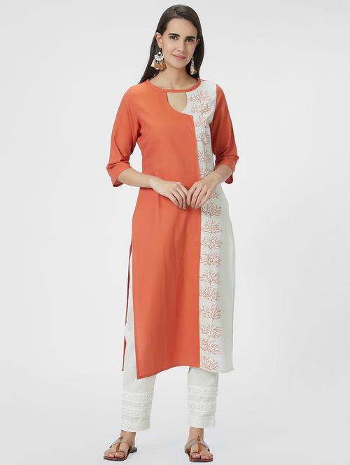 key hole straight kurta - 15990245 - Very Small Image - 1