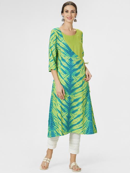 shibori a-line kurta - 15990248 - Very Small Image - 1