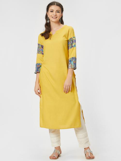 solid straight kurta - 15990257 - Very Small Image - 1