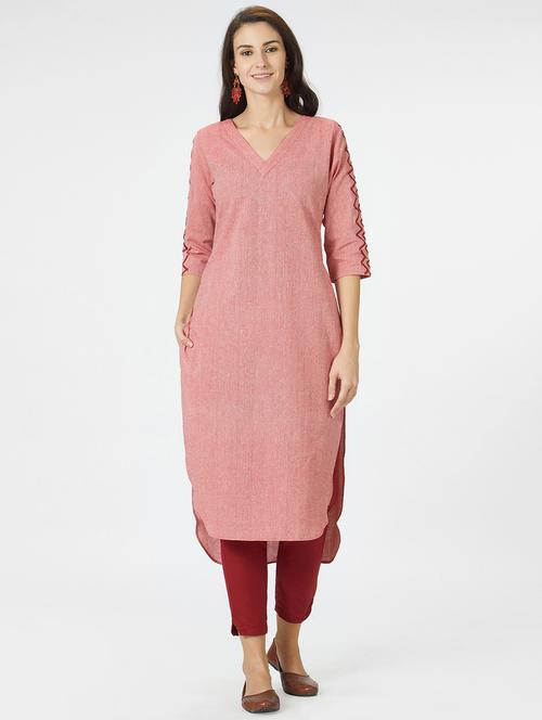 high low embroidered kurta - 15990262 - Very Small Image - 1