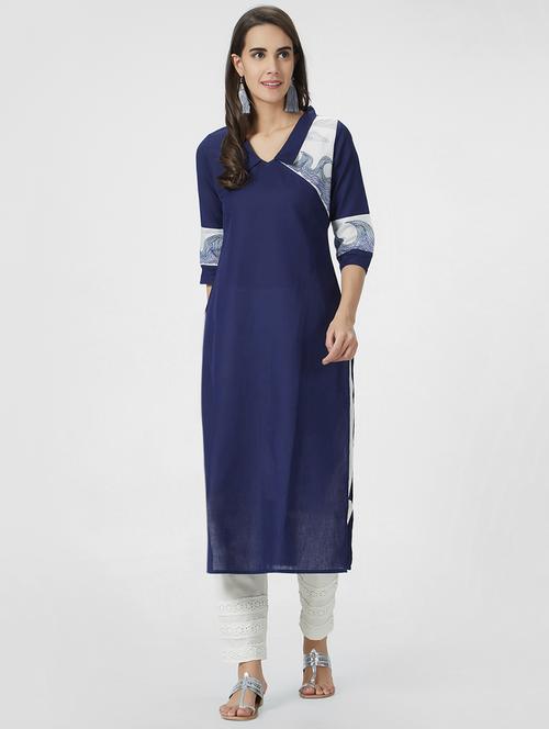 embroidered straight kurta - 15990279 - Very Small Image - 1