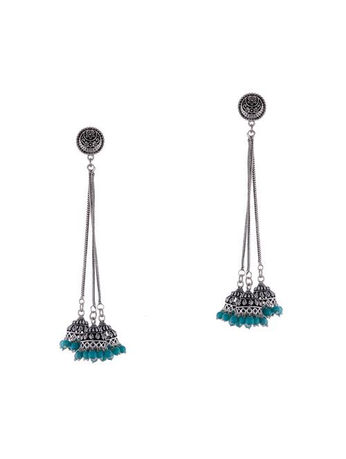 silver metal jhumka earring - 15996866 - Very Small Image - 1