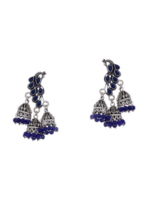 silver metal jhumka earring - 15996872 - Very Small Image - 1
