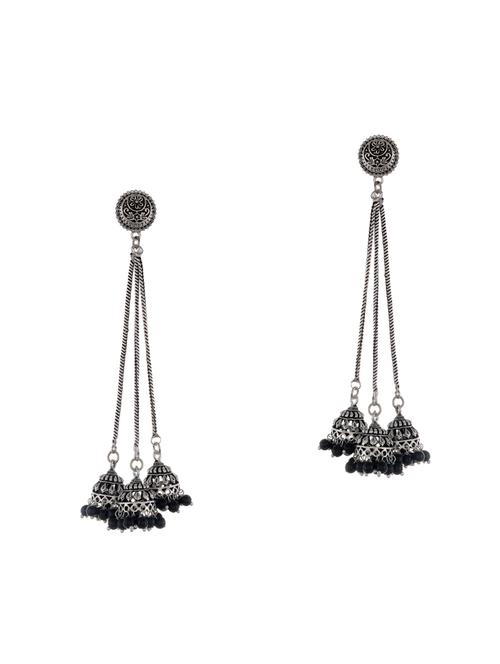 silver metal jhumka earring - 15996875 - Very Small Image - 1