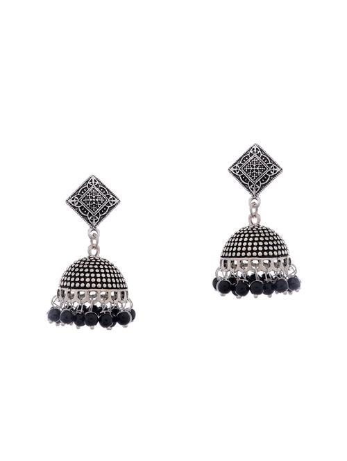 silver metal jhumka earring - 15996891 - Very Small Image - 1
