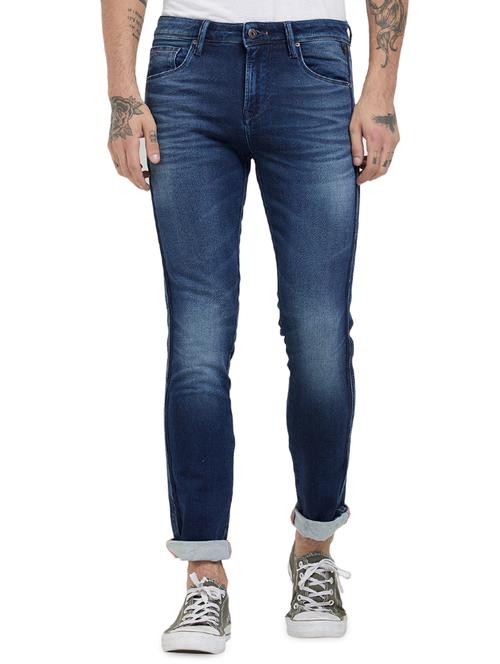 blue cotton washed jeans - 15996946 - Very Small Image - 1