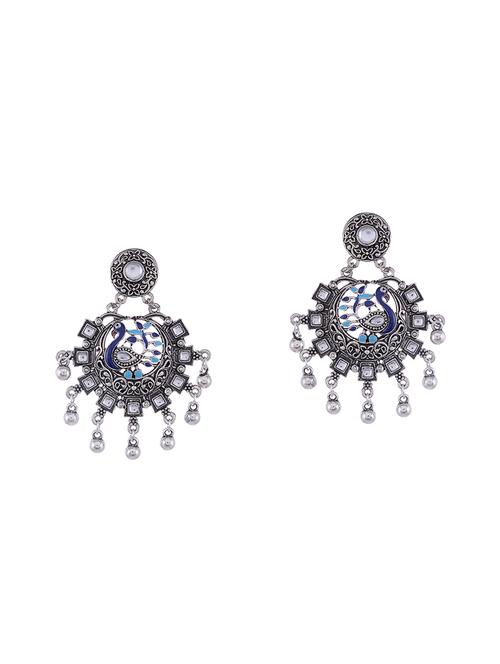 silver metal jhumka earring - 15997093 - Very Small Image - 1