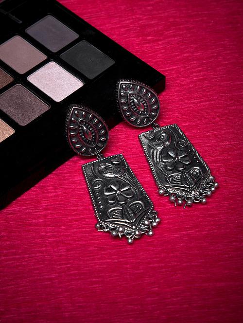 silver oxidized jhumkis earring - 15997246 - Very Small Image - 1