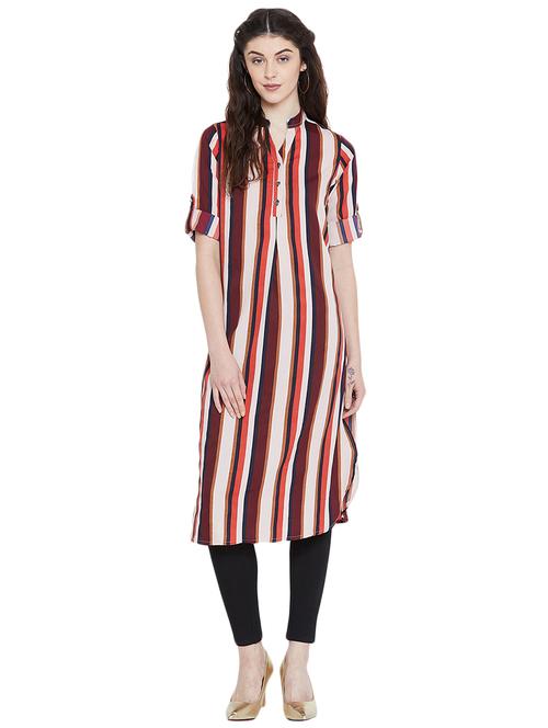 roll up sleeved striped tunic - 15997762 - Very Small Image - 1