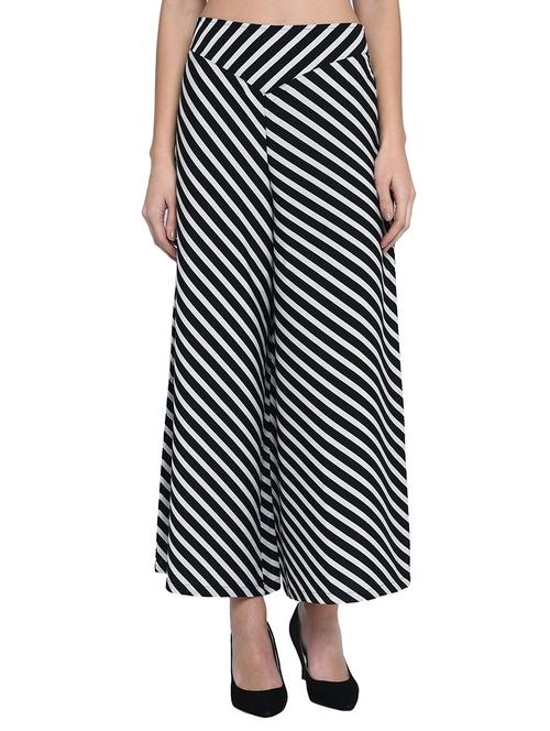monochrome striped flared palazzo - 15997916 - Very Small Image - 1