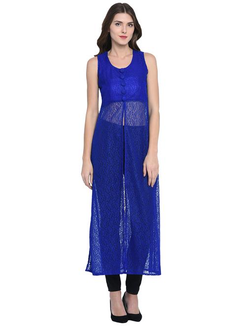 front slit laced tunic - 15997948 - Very Small Image - 1