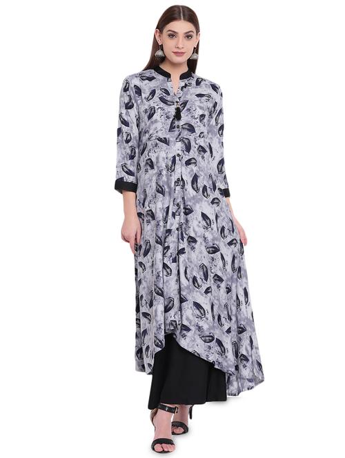 asymmetric printed kurta - 15997980 - Very Small Image - 1