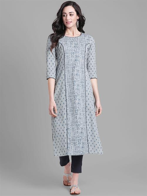 ikat princess line straight kurta - 15998012 - Very Small Image - 1