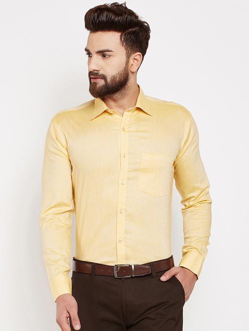 yellow cotton formal shirt - 15998251 - Very Small Image - 1