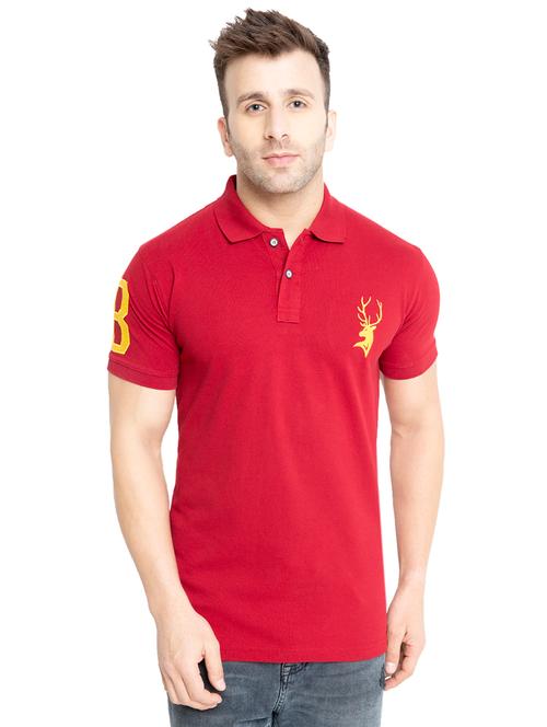 red solid polo tshirt - 15998287 - Very Small Image - 1