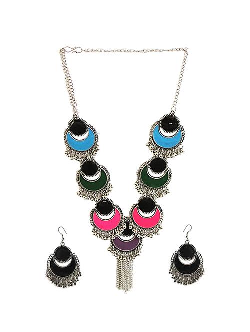 multi colored metal necklaces and earring - 15998328 - Very Small Image - 1