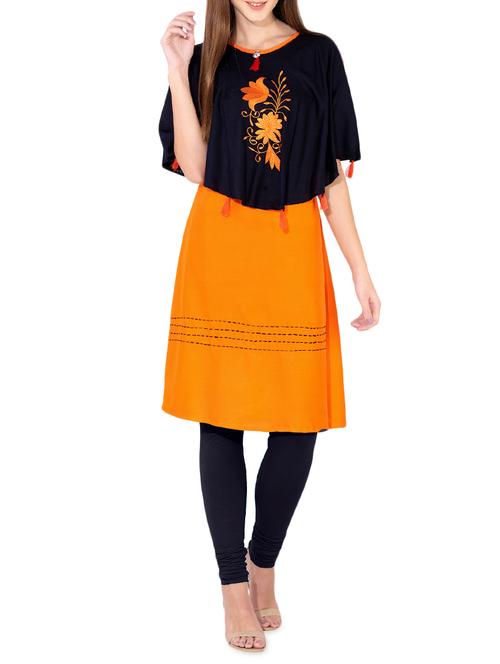 embroidered a-line kurta with tassels - 15998455 - Very Small Image - 1