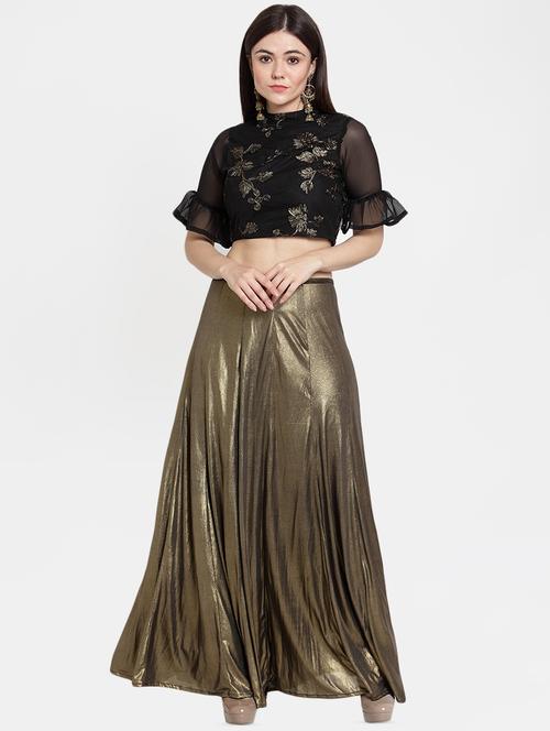 embroidered crop top and skirt set - 15999027 - Very Small Image - 1