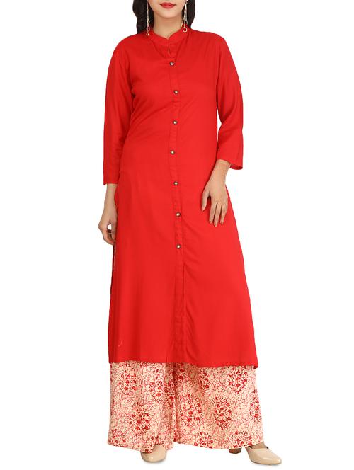 straight solid palazzo set - 15999140 - Very Small Image - 1