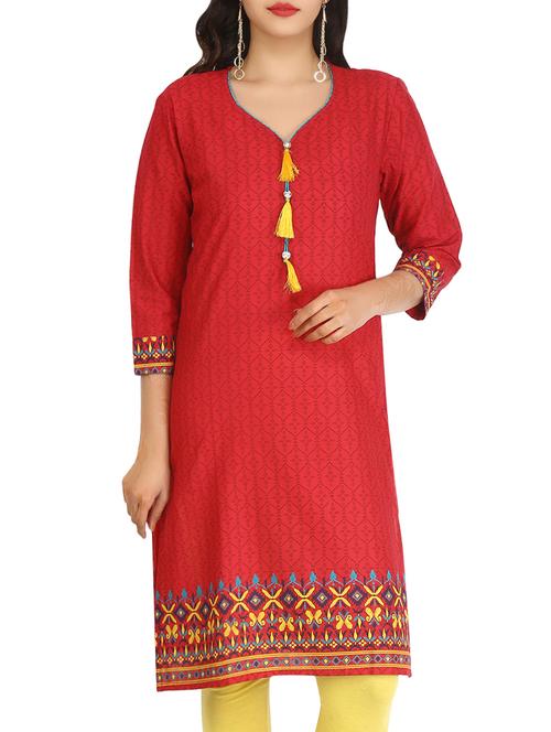 printed straight kurta - 15999169 - Very Small Image - 1