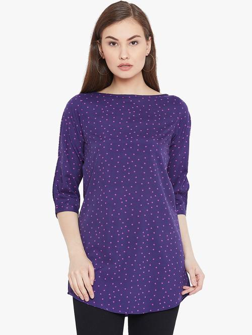 star print slit sleeved tunic - 15999444 - Very Small Image - 1